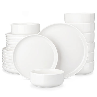 MALACASA Piece Ceramic Porcelain Dinnerware Set of 4