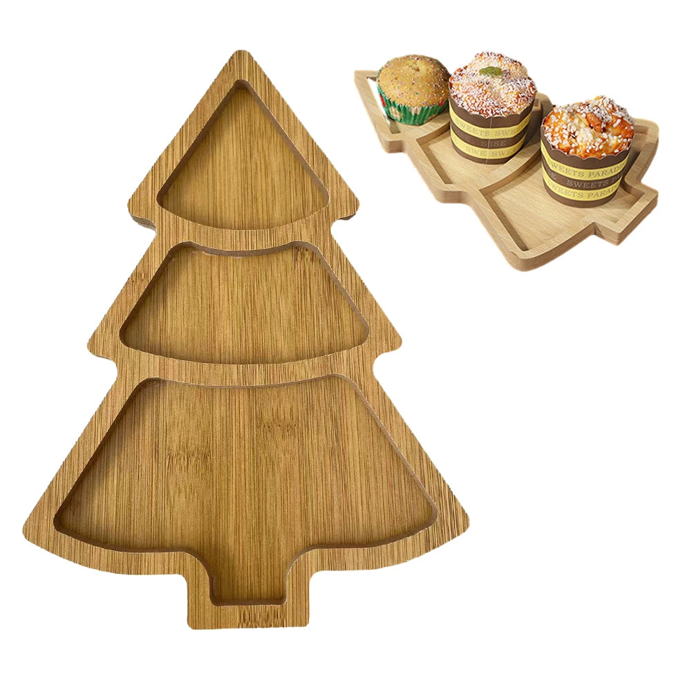 Cutting Board Christmas Tree Shaped Charcuterie Restaurant Dessert Boards Wooden Tray for Food Appetizers Desserts Snacks Sushi