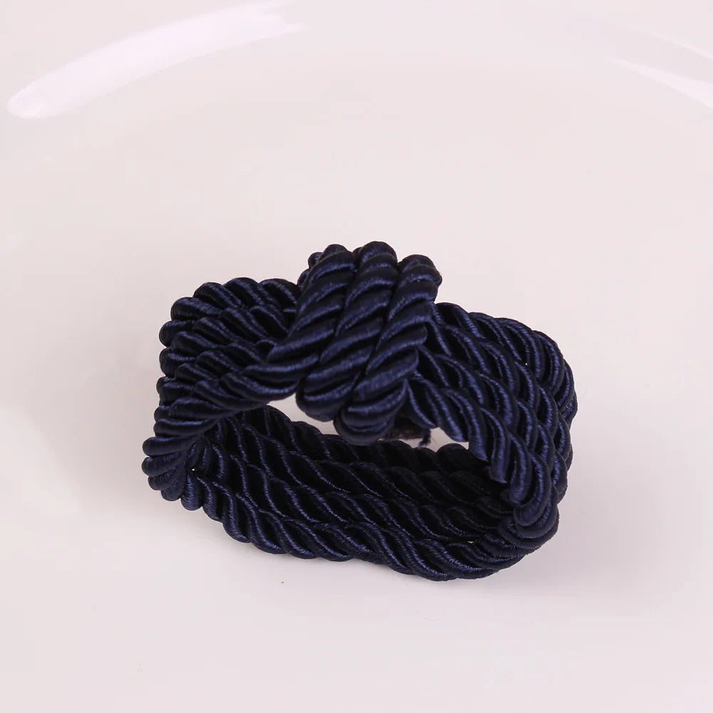 Circle Woven Rope Napkin Ring Christmas Decoration Solid Color Napkin Buckle Restaurant Bar Wedding Home Table Accessories