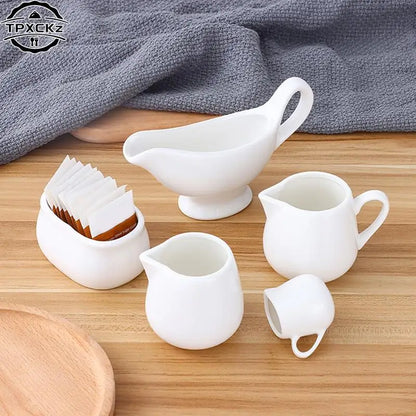 White Ceramic Milk Creamer Pitcher
