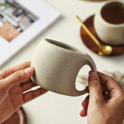 Simple Ceramic Coffee Cup with Saucer