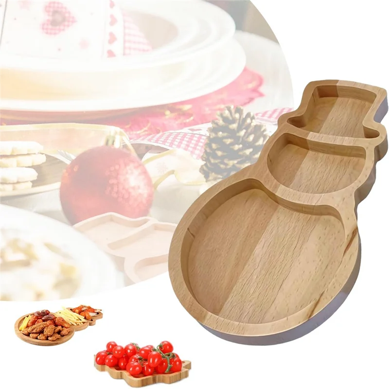 A69esnowman Wood Tray Board, Wooden Christmas Charcuterie Board, Small Wood Cheese Tray, Wooden Cutting Board