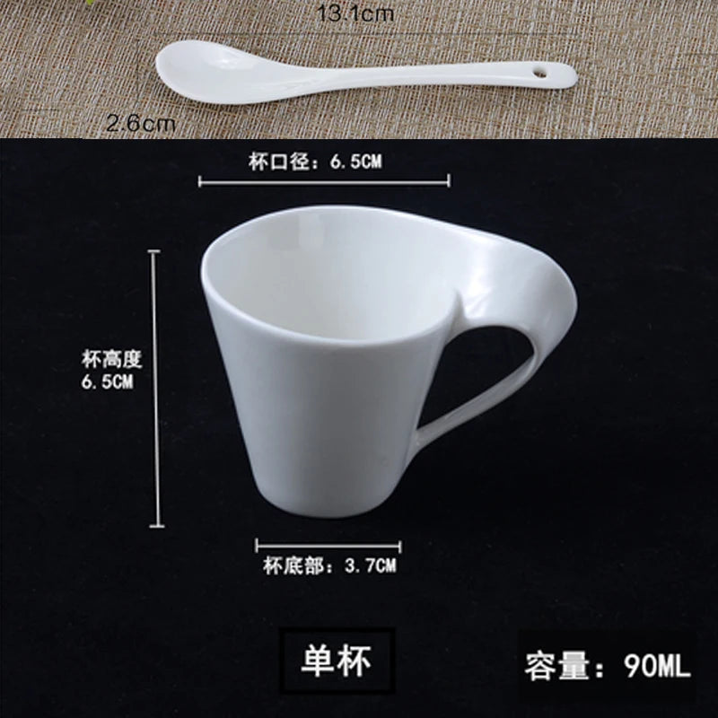 European Ceramic Espresso Coffee Cup with Spoon & Holder