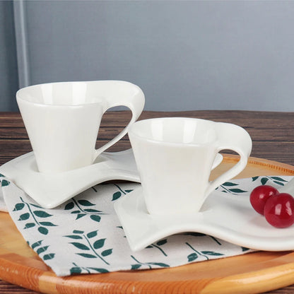 European Ceramic Espresso Coffee Cup with Spoon & Holder
