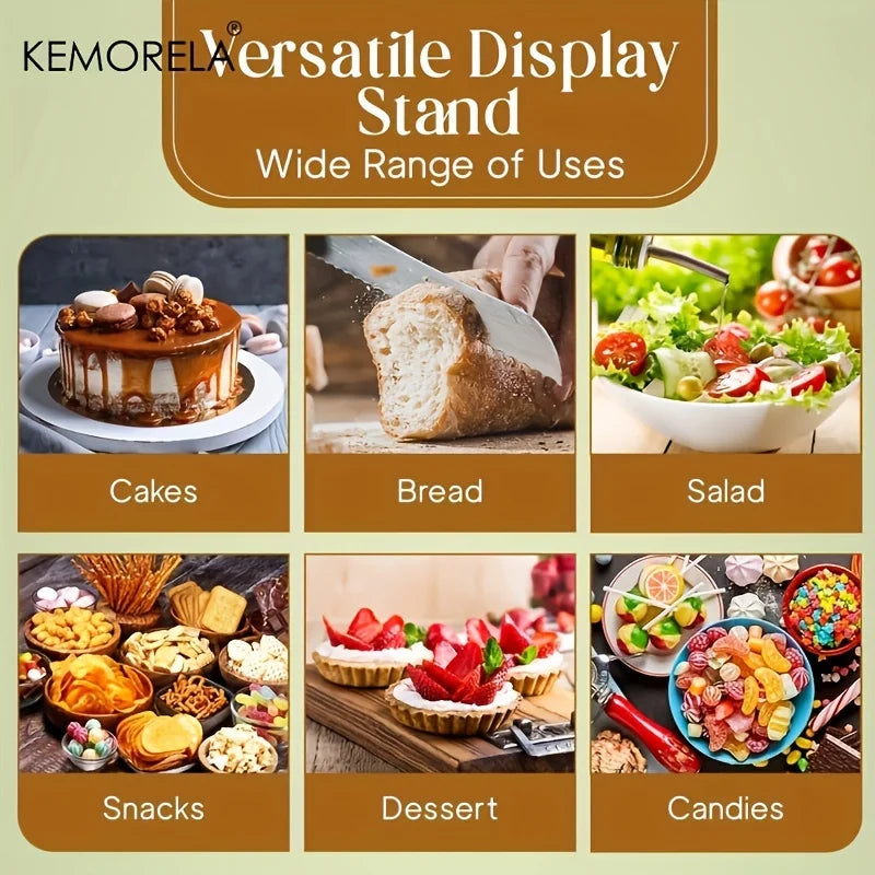 1PCS Acacia Wood Cake Tray High Foot Cake Display Tray Bread Plate With Cover Transparent Glass Cover And Without Lid Cake Stand