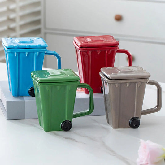 Coffee Cup Morning Cup with Lid Trash Bin Cup for Tea Water Party Travel