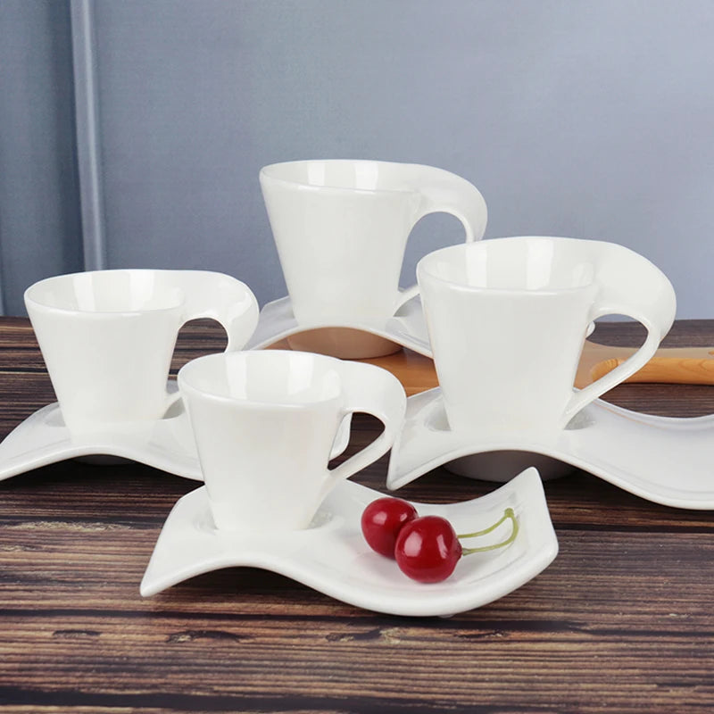 European Ceramic Espresso Coffee Cup with Spoon & Holder