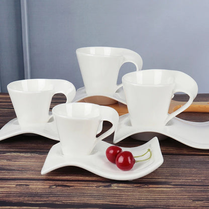 European Ceramic Espresso Coffee Cup with Spoon & Holder
