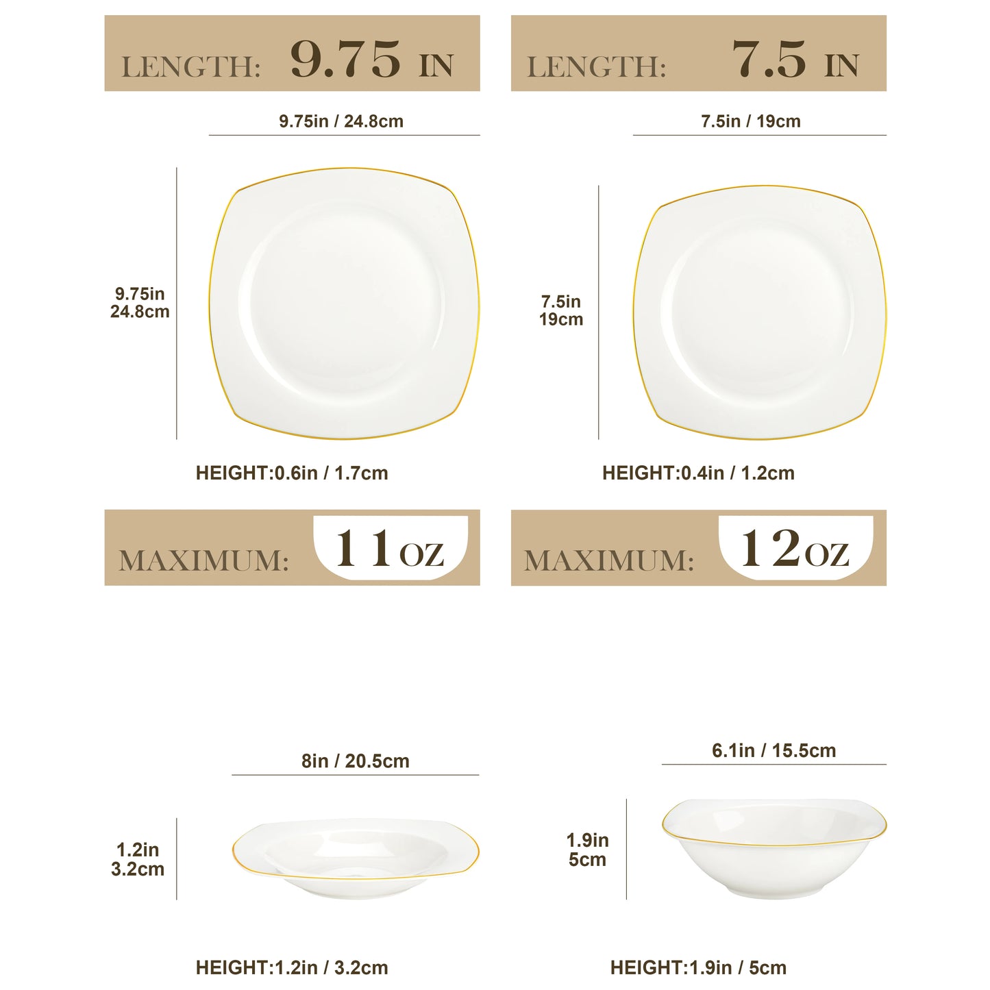 MALACASA 32 Piece Dinnerware Set