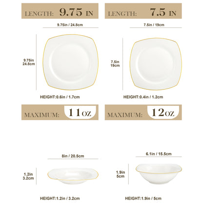 MALACASA 32 Piece Dinnerware Set