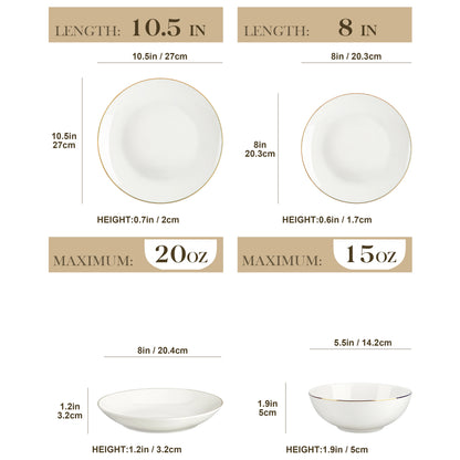 MALACASA 32 Piece Dinnerware Set
