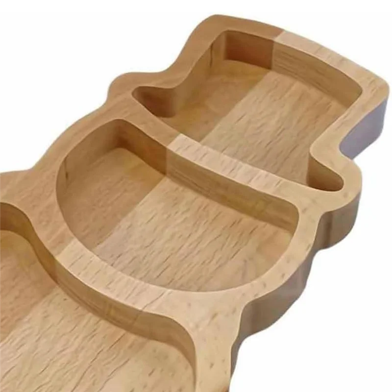 A69esnowman Wood Tray Board, Wooden Christmas Charcuterie Board, Small Wood Cheese Tray, Wooden Cutting Board