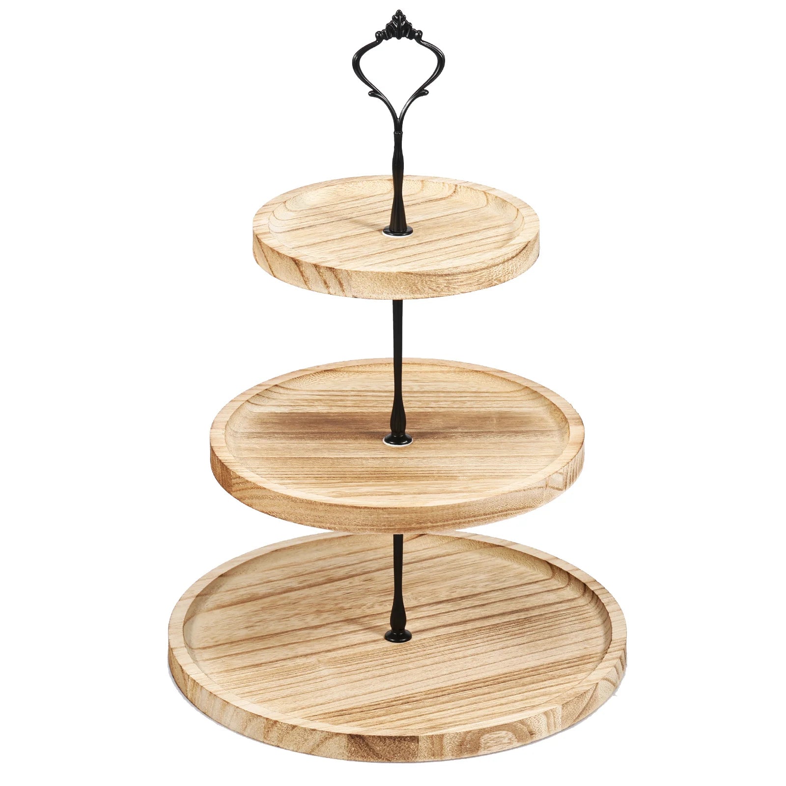 2/3-Layer Wooden Cupcake Stand Round Tiered Cake Display Stand For Birthday Party Dessert Table Fruit Plate Display Tray NEW