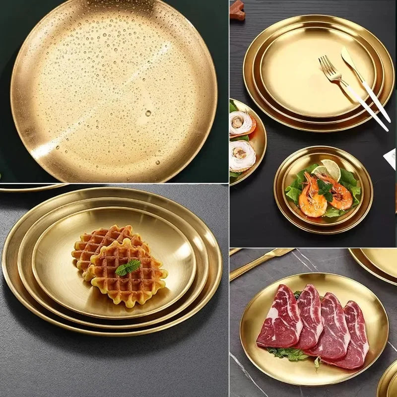 Gold Silver Tray Stainless Steel