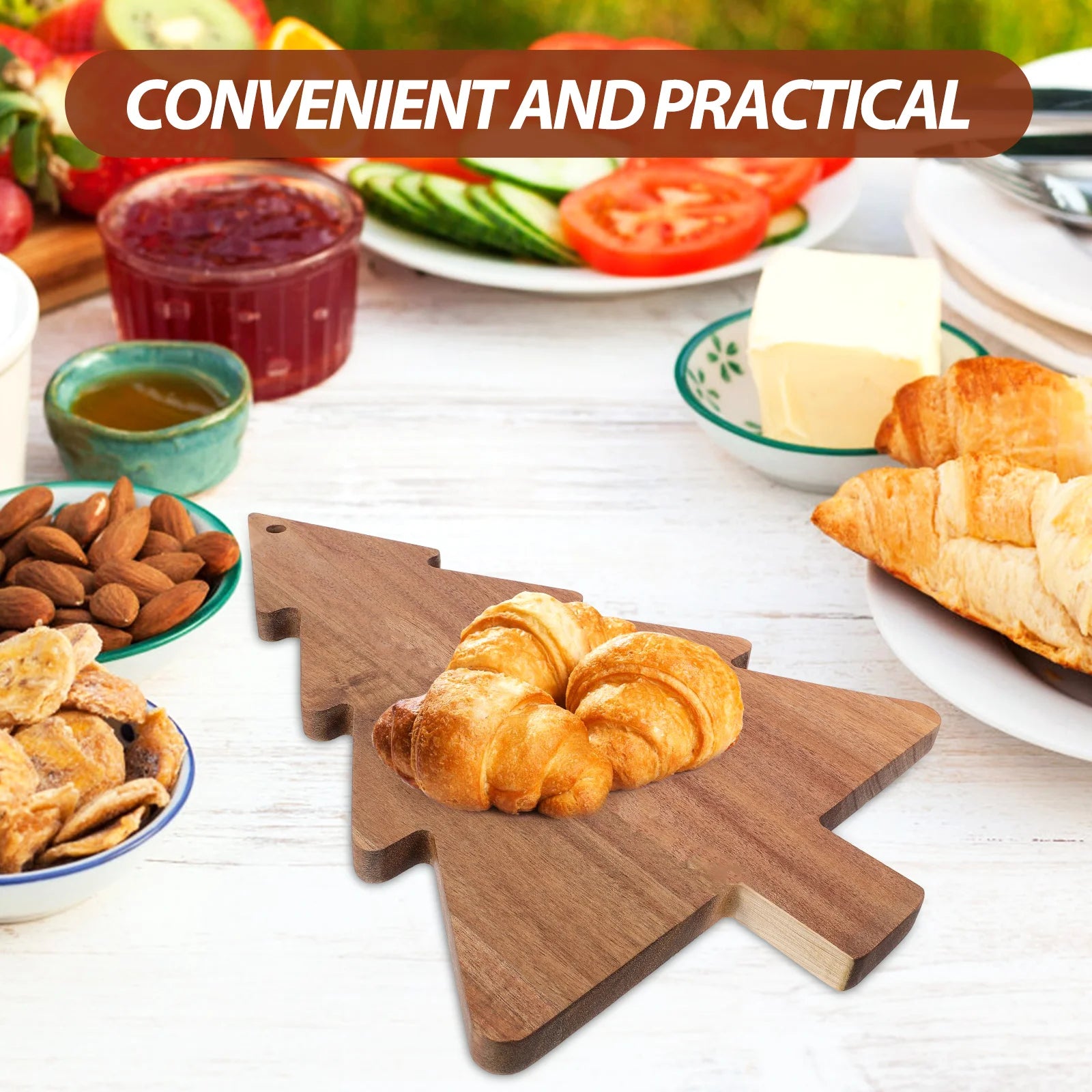 Christmas Tree Cutting Board Charcuterie Board Wooden Plate Butter Board Dessert Plate Shaped Board Kitchen Accessories Dining