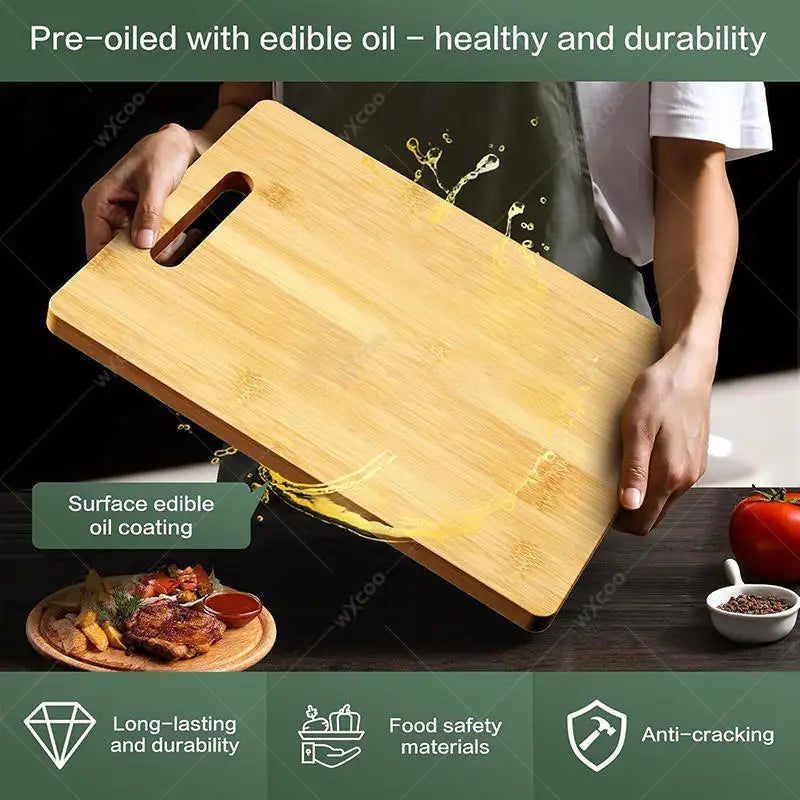 Wooden Chopping Boards Cutting Serving Board Double-sided Available Wooden Thick Boards for Chopping Charcuterie Serving Boards