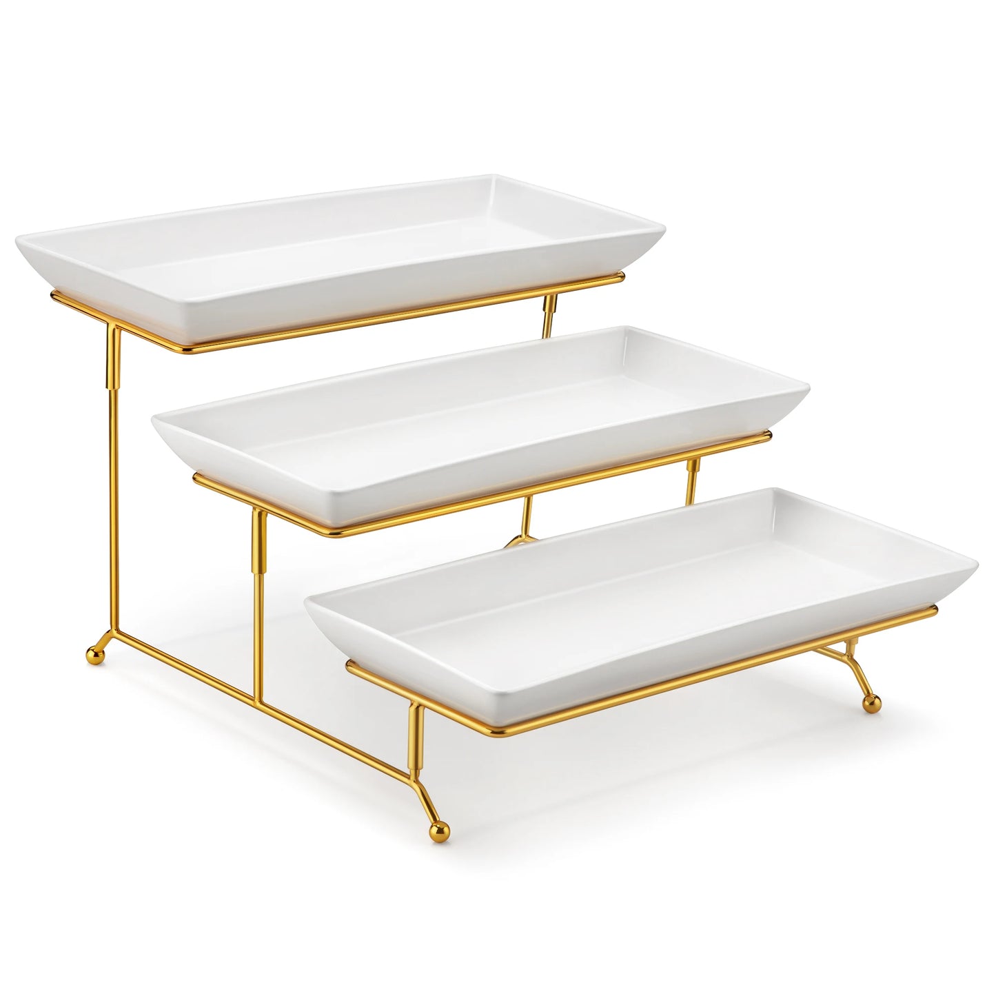 3 Tier White Server With Plates
