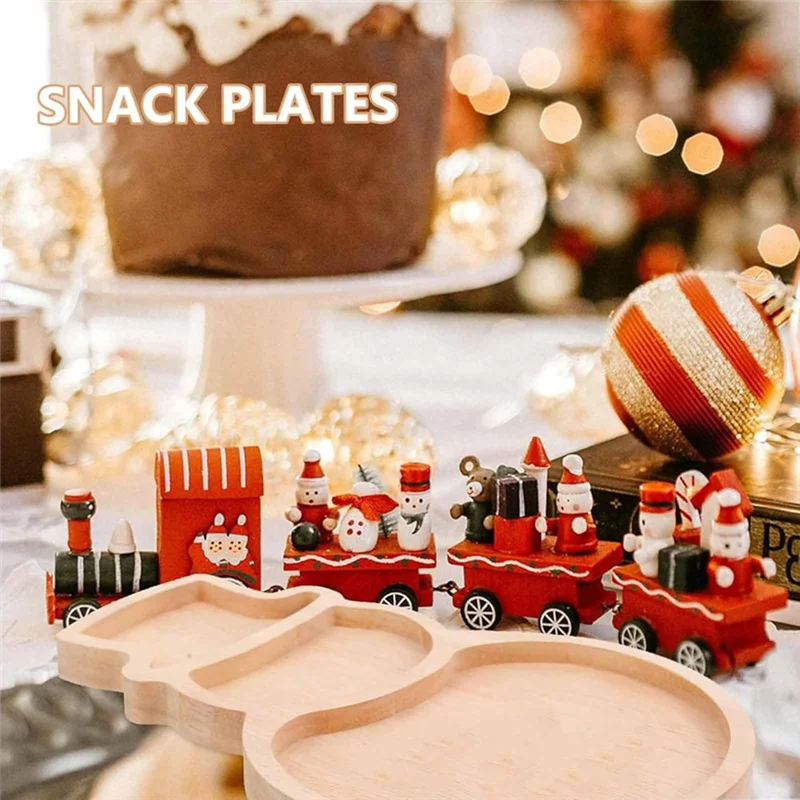 A69esnowman Wood Tray Board, Wooden Christmas Charcuterie Board, Small Wood Cheese Tray, Wooden Cutting Board