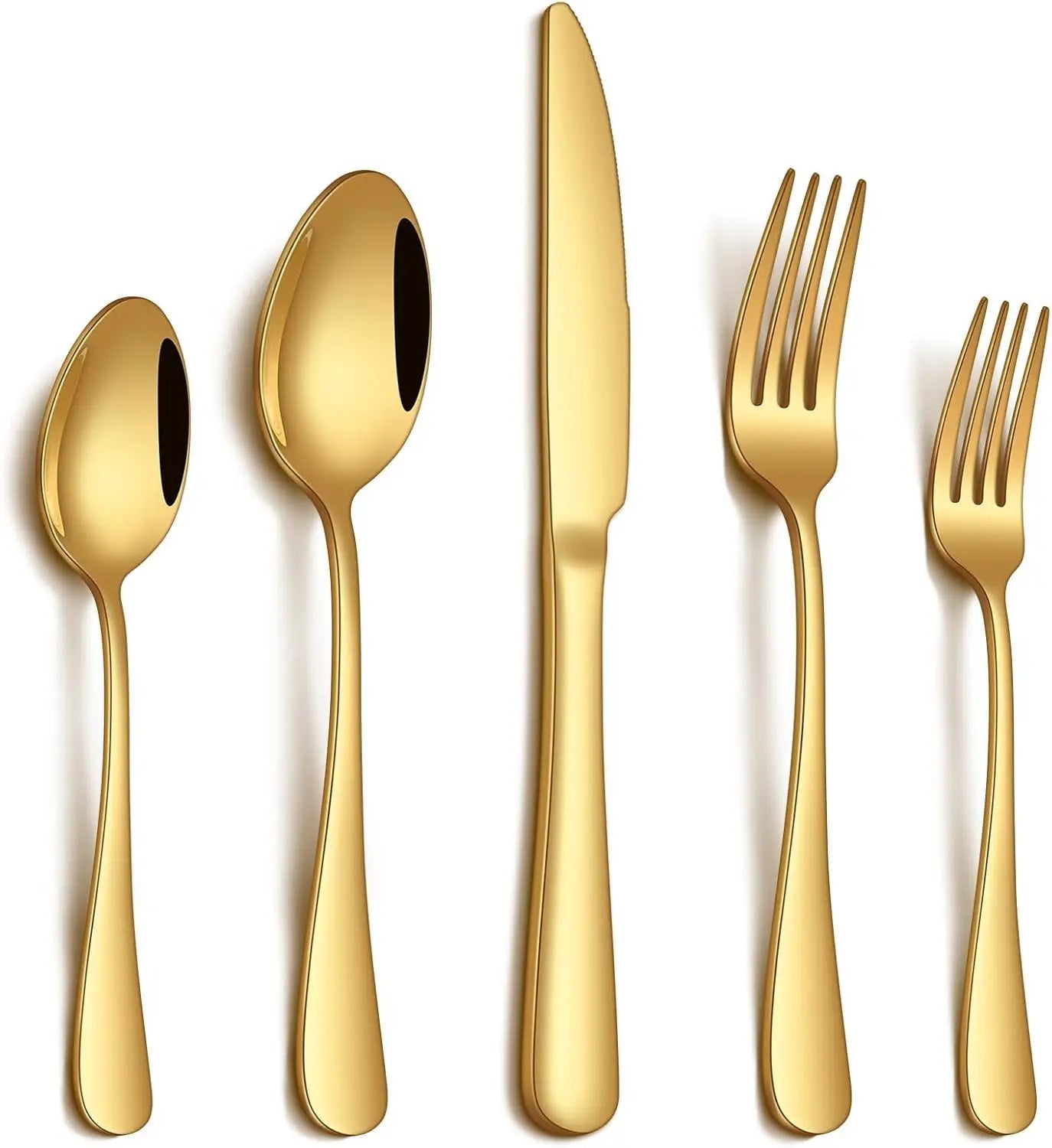 20 Pcs Gold Silverware Set