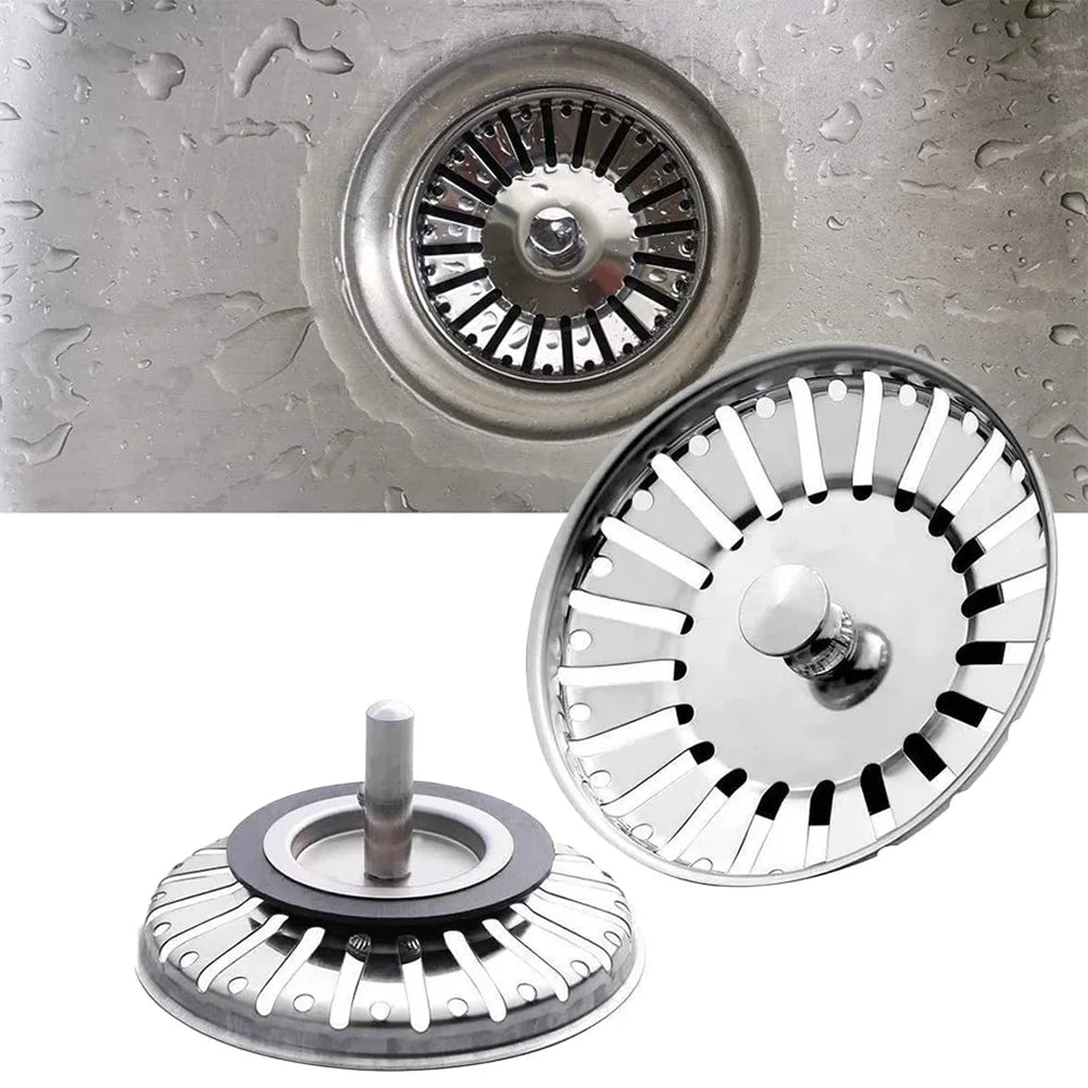 Stainless Steel 84mm Kitchen Sink Drain Strainer & Hair Stopper