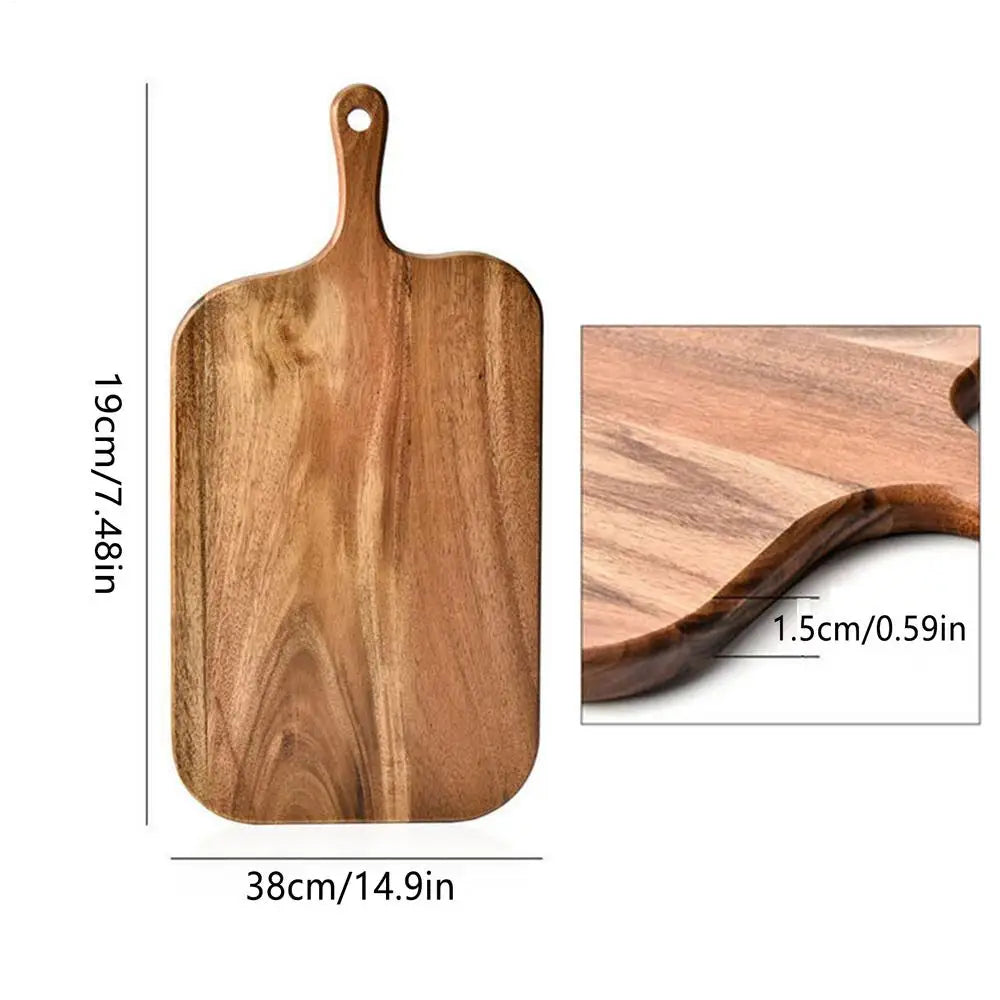 Wooden Cutting Boards for Kitchen Wooden Charcuterie Board with Handle Double-Sided Serving Plates for Kitchen Cheese Commercial