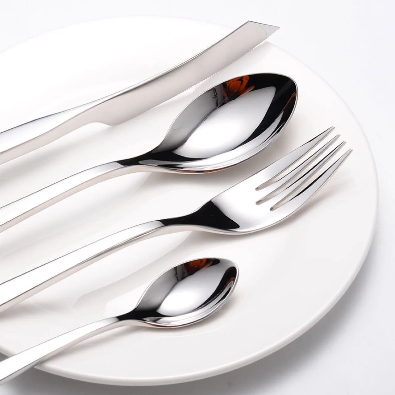 High Quality Silver Cutlery 304 Stainless Steel Silverware Dinnerware Set Flatware Drop Shipping