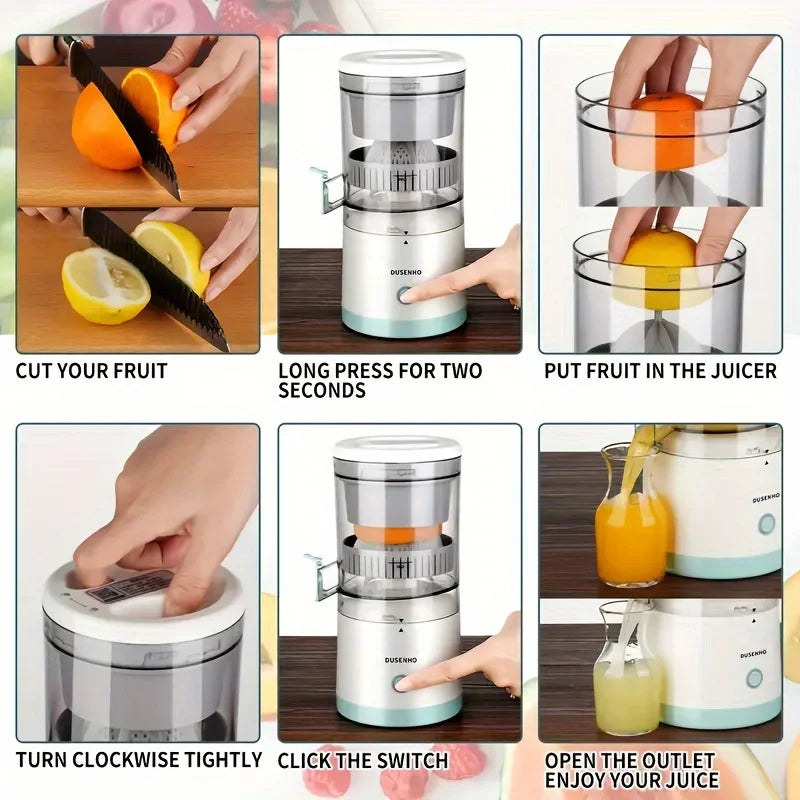 Portable Electric Citrus Juicer USB Charging Orange Juice Squeezer Machine  Lemon Fruit Blender Automatic Fresh Squeezing Mixer