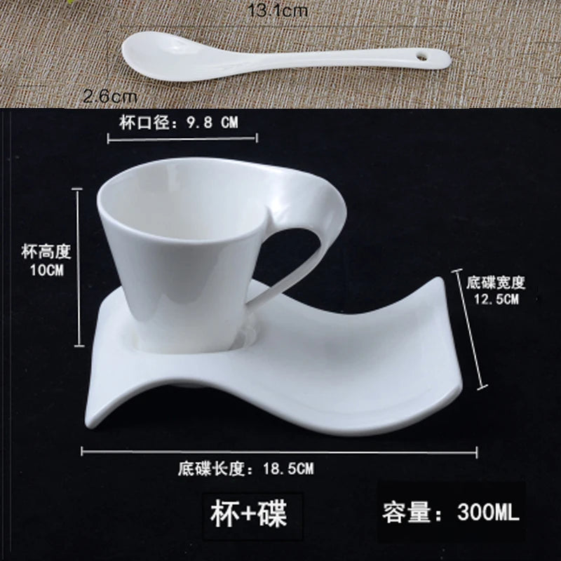 European Ceramic Espresso Coffee Cup with Spoon & Holder