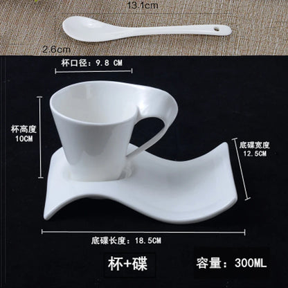European Ceramic Espresso Coffee Cup with Spoon & Holder